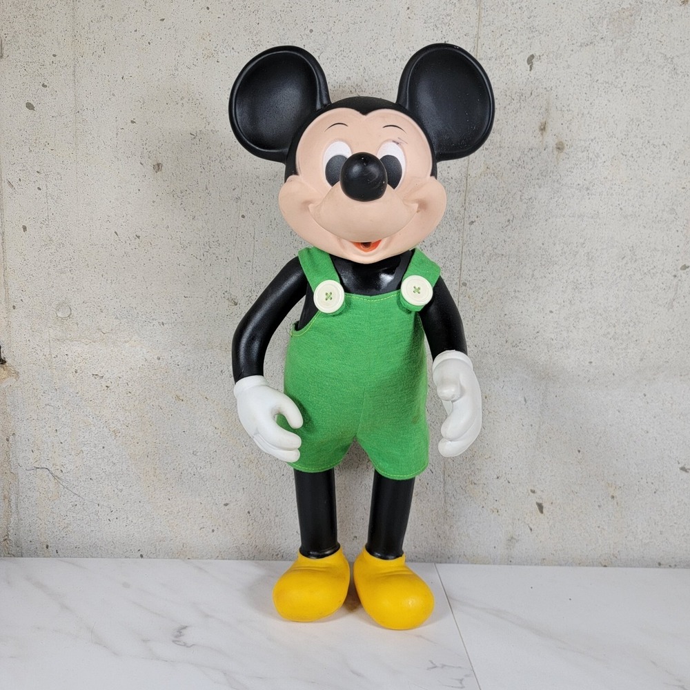 Vintage Rare 1977 Walt Disney Mickey Mouse Remco Toys Vinyl 15" Figure Overalls - Picture 3 of 16